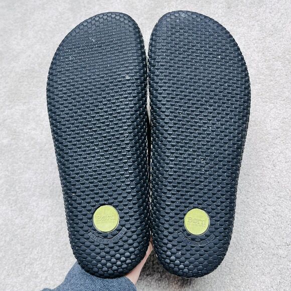 Børn Black Leather Thong Sandals Women 8 EU 39 Excellent Condition Cushion Slide - Picture 9 of 10